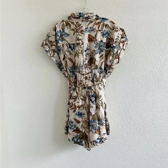 Zimmermann Aliane Floral Belted Linen Romper NWT - Picture 2 of 7
